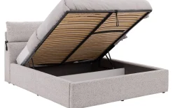 Bedframe Misty met verstelbaar hoofdeinde incl. lattenbodems + opbergruimte